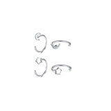 Aretes de aro de plata para mujer