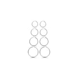Aretes de aro de plata chapados en oro blanco para mujeres