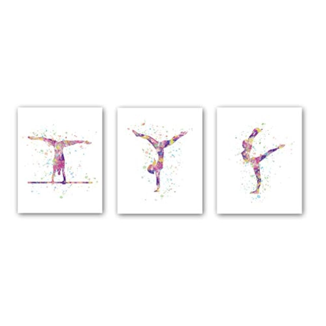Póster abstracto de gimnasia para pared, diseño de silueta