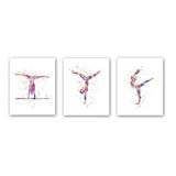 Póster abstracto de gimnasia para pared, diseño de silueta