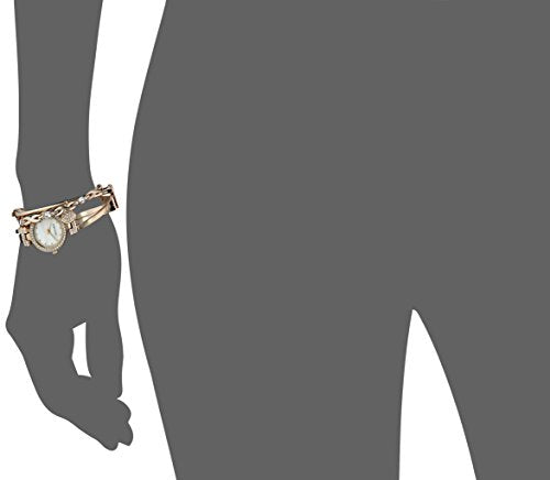 Conjunto de reloj y brazalete en tono dorado para mujer