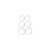 Aretes de plata chapados en oro blanco 3 pares de aretes
