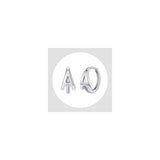 Aretes de aro de plata con inicial para mujeres