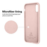 OTOFLY Funda de goma de gel de silicona líquida a prueba de golpes para iPhone Xs/iPhone X, antiarañazos y huellas dactilares, compatible con iPhone X/iPhone Xs de 5.8 pulgadas (2018), (rosa tiza)