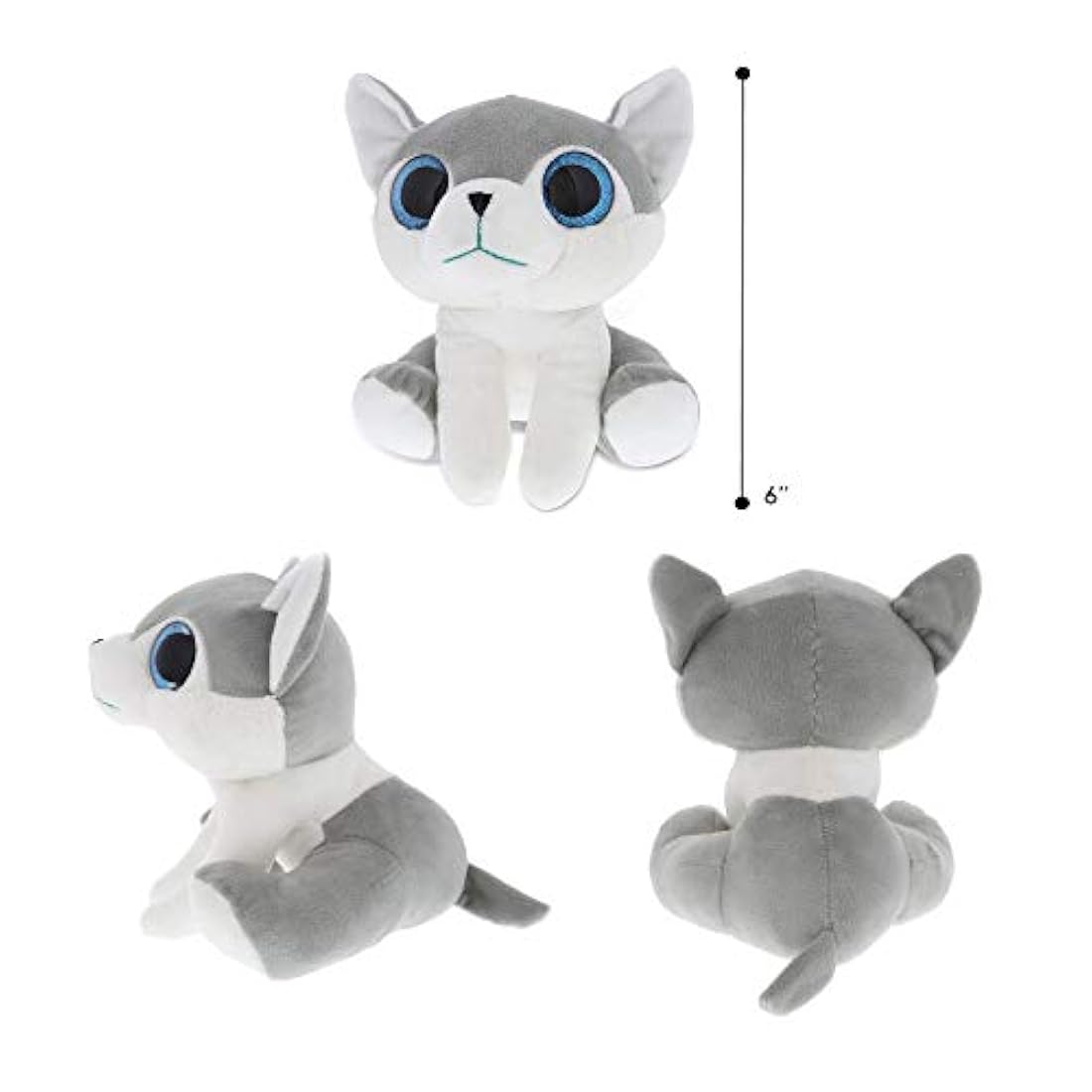 Oso de peluche con ojos grandes y brillantes, 6 pulgadas