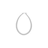 Aretes de aro ovalados de plata hipoalergénicos para mujer