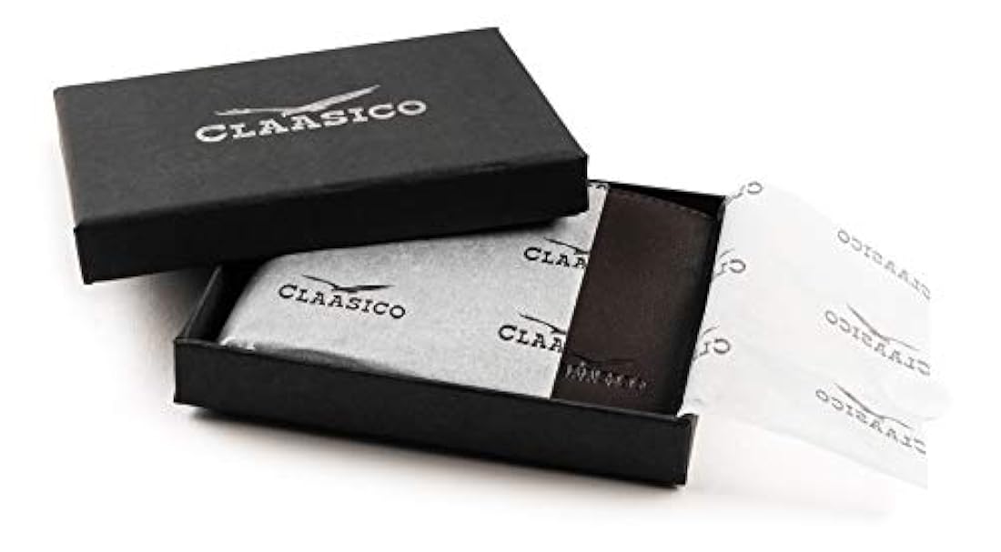 Cartera delgada Bifold para hombres de cuero genuino