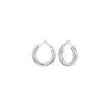 Aretes de aro de oro grueso para mujer con poste de plata