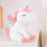Unicornio peluche juguetes niñas regalos con alas arco iris blanco 12 pulgadas