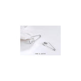 Aretes de plata con pasador de seguridad para mujeres