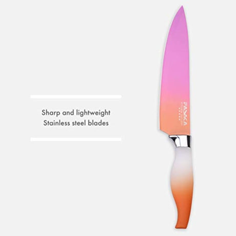 Set 6 Ronda de cuchillo de acero inoxidable con mango de PP