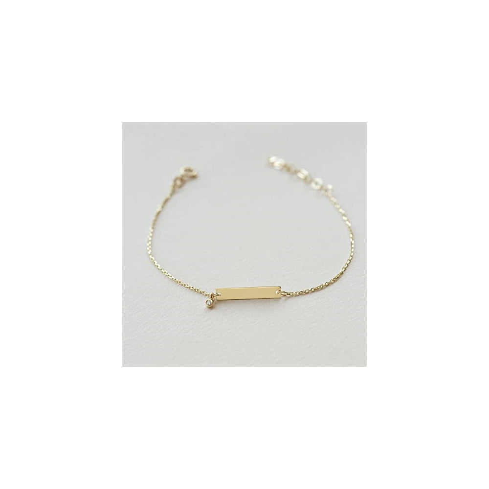 Pulseras ajustable de oro macizo de 14 quilates con cadena