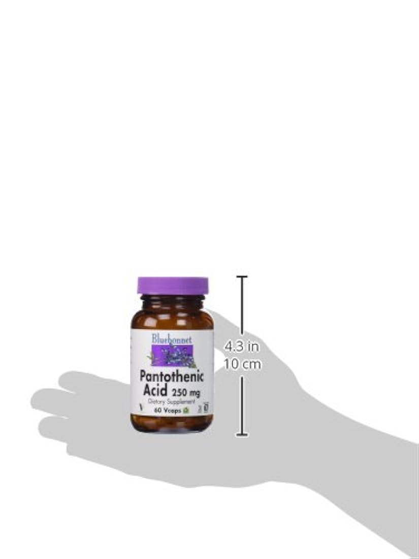 Bluebonnet ácido pantoténico 250 mg cápsulas vegetales, 60 unidades
