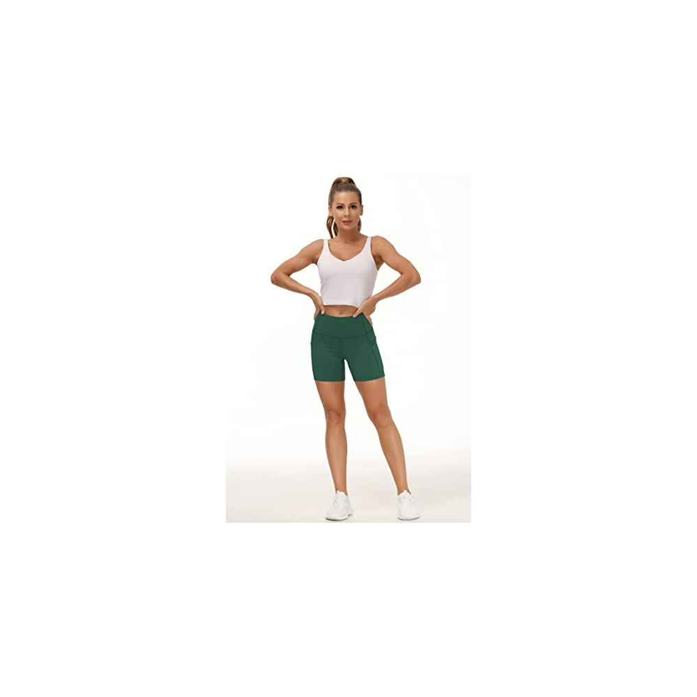 Shorts cortos de yoga para mujer con cintura alta talla M