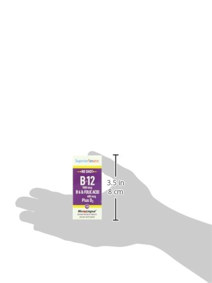Superior Source No Shot B6/B12/ácido fólico Plus D multivitaminas, 100 unidades