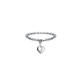 Pulseras de acero inoxidable y dije en forma de corazón