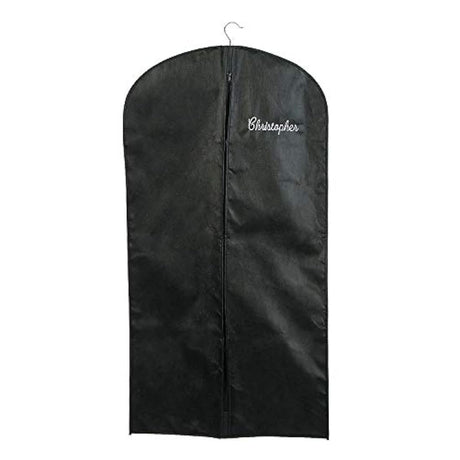 Portatrajes negro personalizado con cremallera  1 pieza