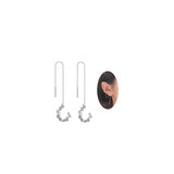 Aretes colgantes de plata con forma de onda para mujeres