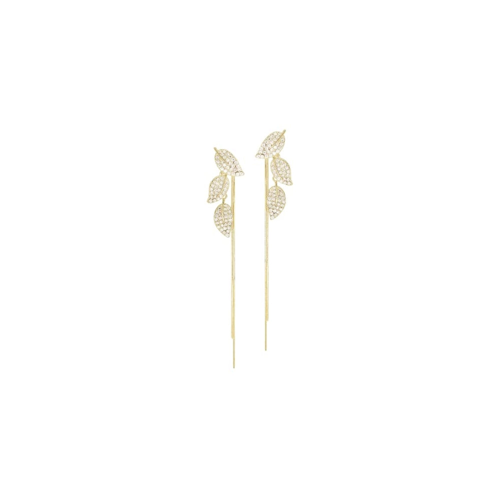 Aretes colgantes de borla de cadena de hoja de diamantes