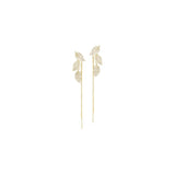 Aretes colgantes de borla de cadena de hoja de diamantes