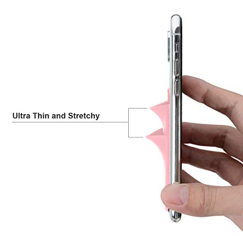 Tarjetero de elastano elástico para teléfono, con bolsillo para tarjetas de crédito y cédula de identidad, con adhesivo 3M compatible con iPhone, Samsung Galaxy y smartphones Android