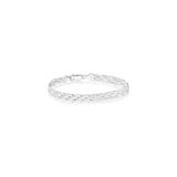 Pulseras y tobilleras de cadena de espiga trenzada de plata