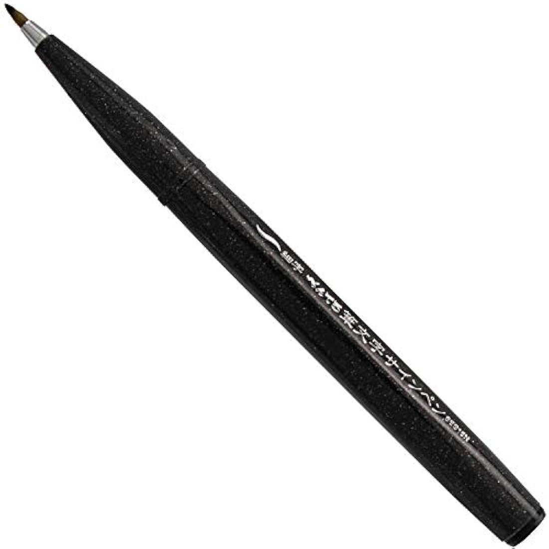 Bolígrafo con punta de pincel Pentel, tinta ocre.
