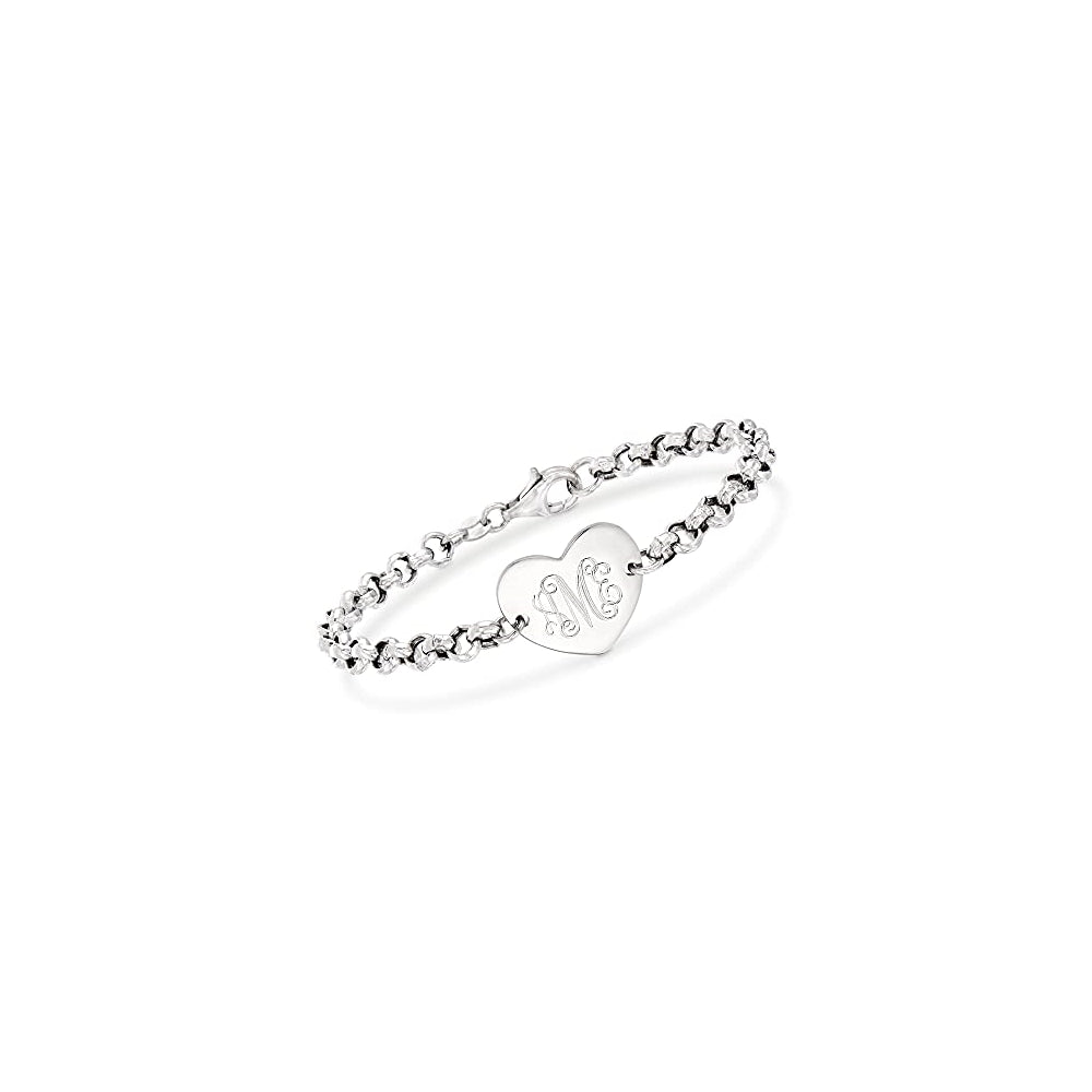 Pulseras de plata de ley italiana con corazón personalizado