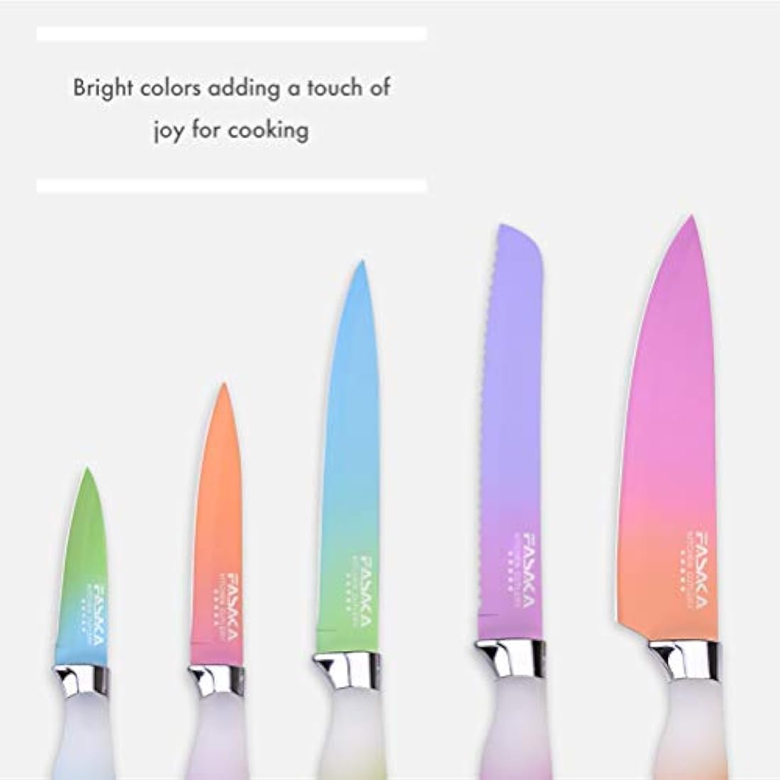 Set 6 Ronda de cuchillo de acero inoxidable con mango de PP