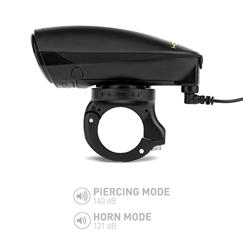 Hornit dB140 Bocina de bicicleta, modelo V3 actualizado, bocina de bicicleta más fuerte del mundo para mayor seguridad del conductor, disparador remoto y sistema de montaje mejorado incluido