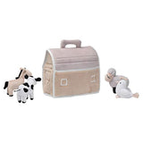 peluche con 4 animales de peluche, color gris y blanco