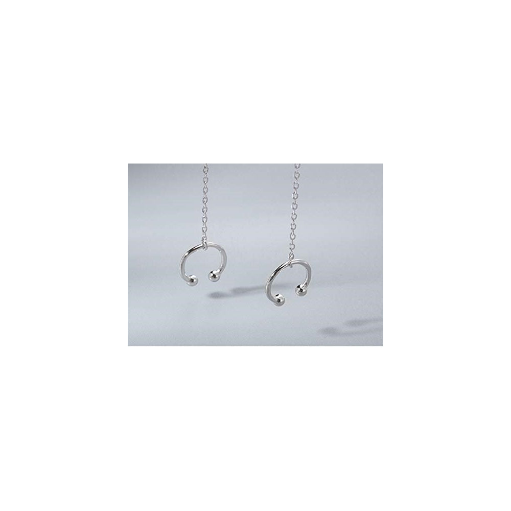 Aretes de plata con borla para mujer