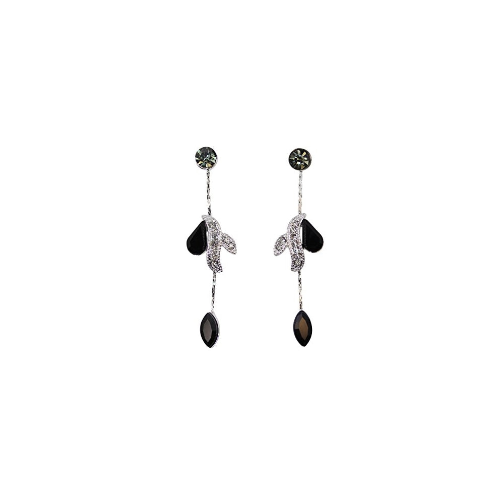 Aretes y Juego de collar  con diseño de flores y cristales