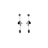 Aretes y Juego de collar  con diseño de flores y cristales