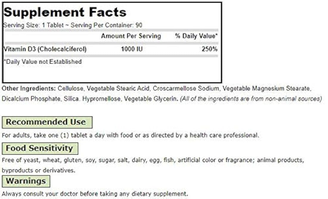Deva Vitamina vegana D3 – 1000 UI [fuente de líquido] 90 pastillas