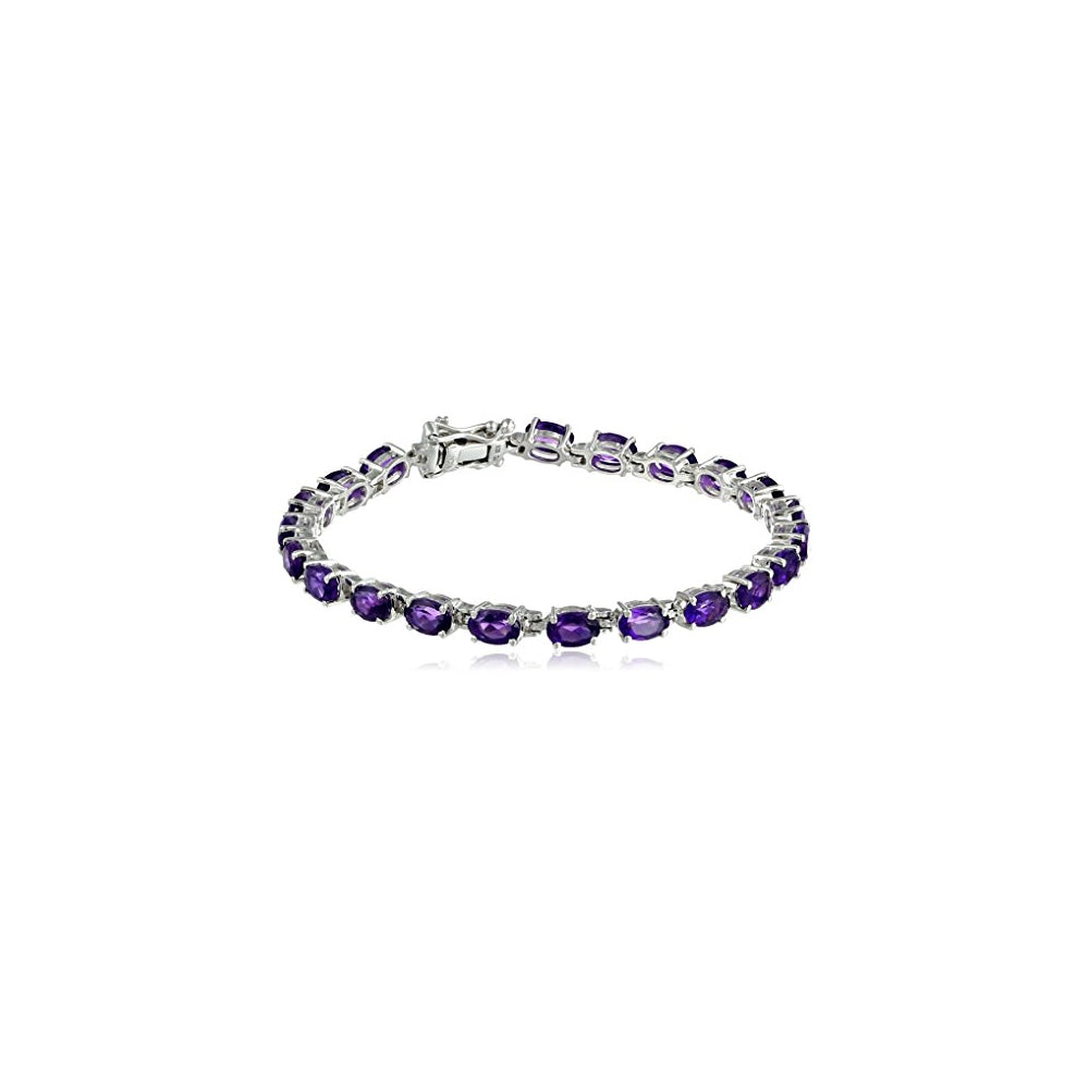 Pulseras y tobilleras corte oval de plata