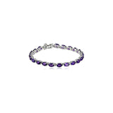 Pulseras y tobilleras corte oval de plata