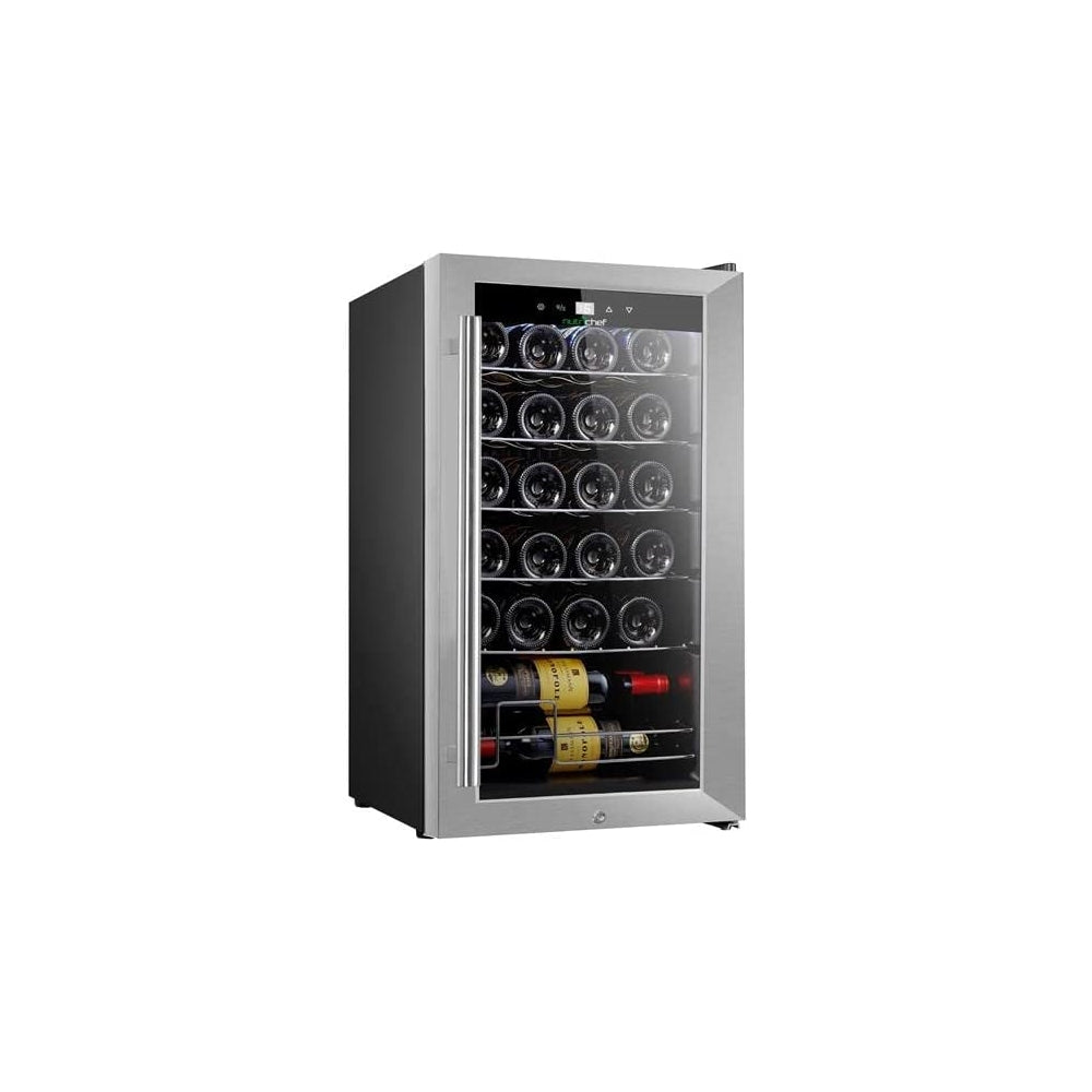 Refrigerador de vino color negro y plata NUTRICHEF PKCWC248