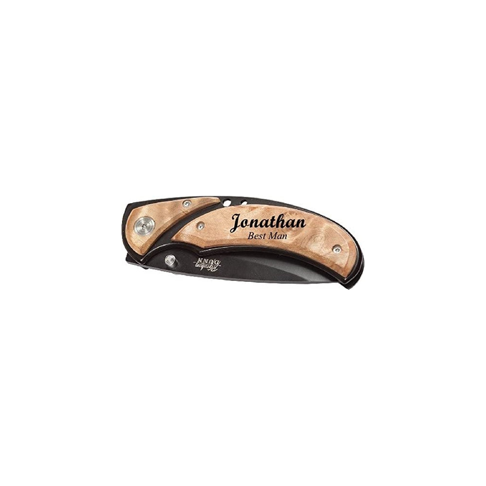Cuchillo de bolsillo de madera personalizado, Punta afilada