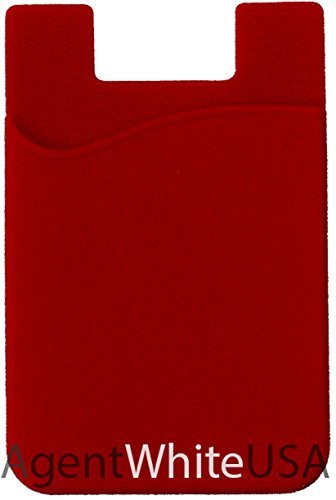 AgentWhiteUSA Billetera para teléfono celular, con funda adherente, para tarjetas de crédito, de negocios y de identificación, apta para casi todos los teléfonos, iPhone, Android y teléfonos celulares inteligentes, Rojo/Blanco/Azul