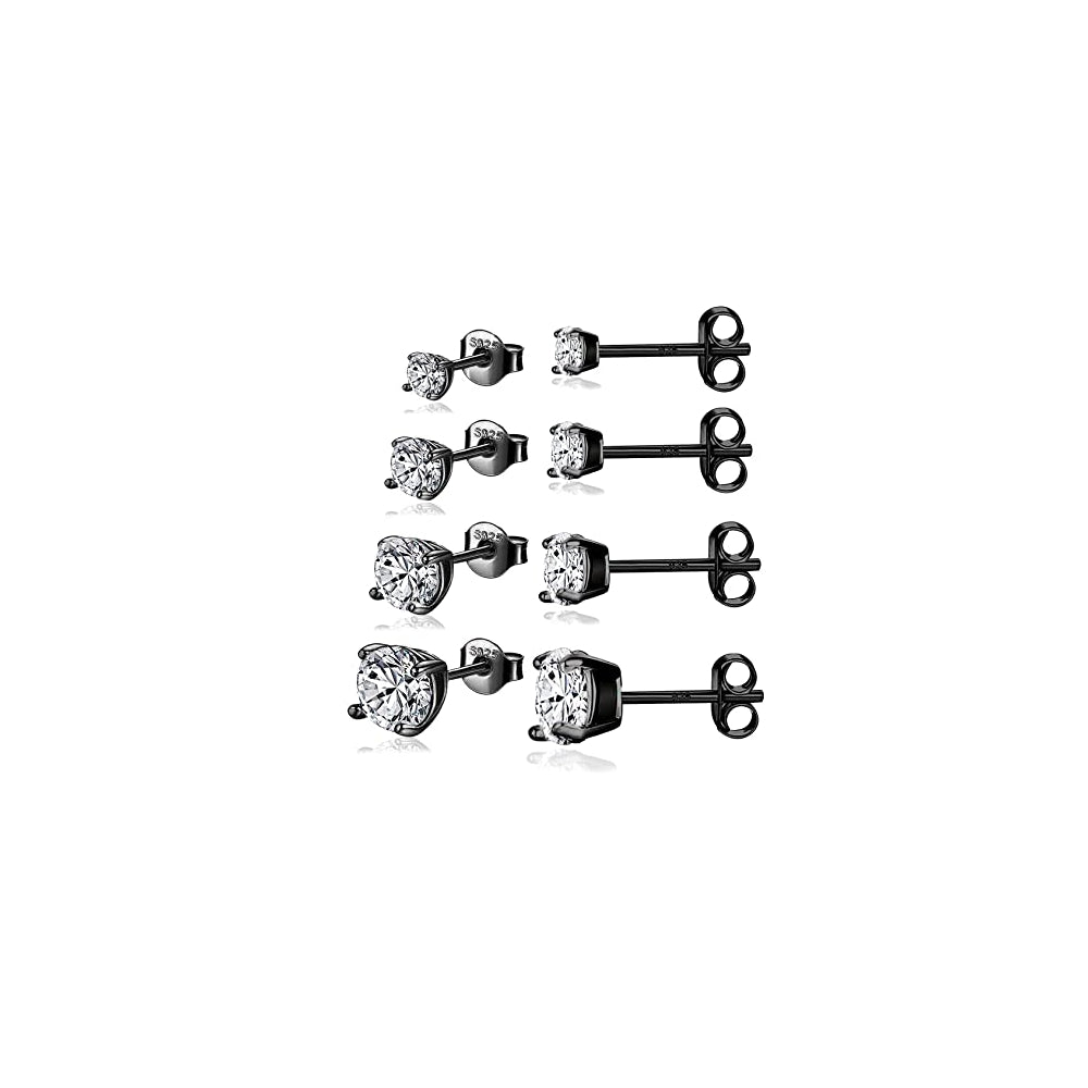 Aretes tipo dormilona de plata chapados en oro blanco
