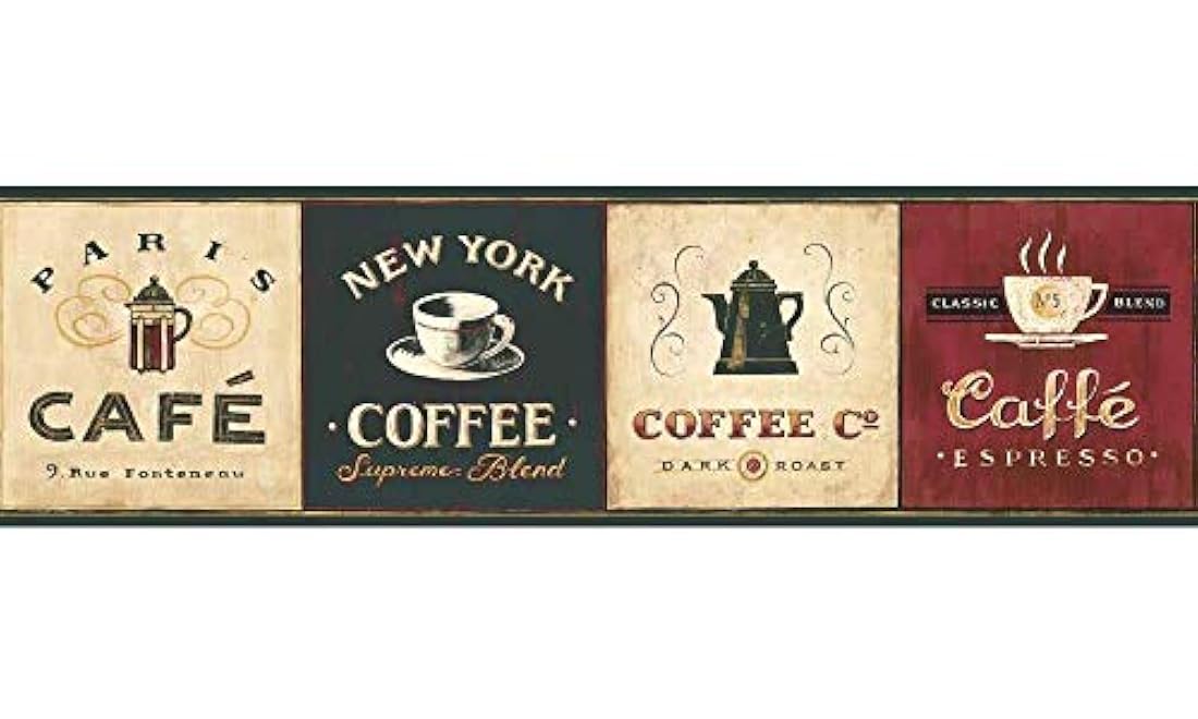 Papel Pintado Frontera Libro Café Letreros para Cocina