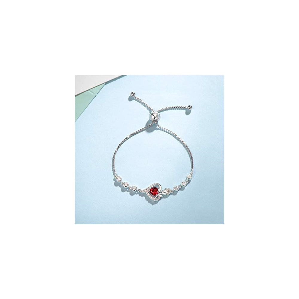 Pulseras de piedra natal para mujer de plata de ley