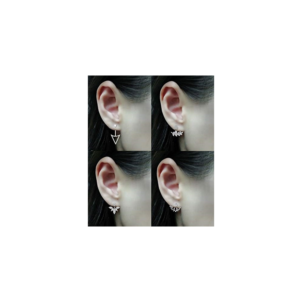 Aretes de flor de loto de circonita cúbica