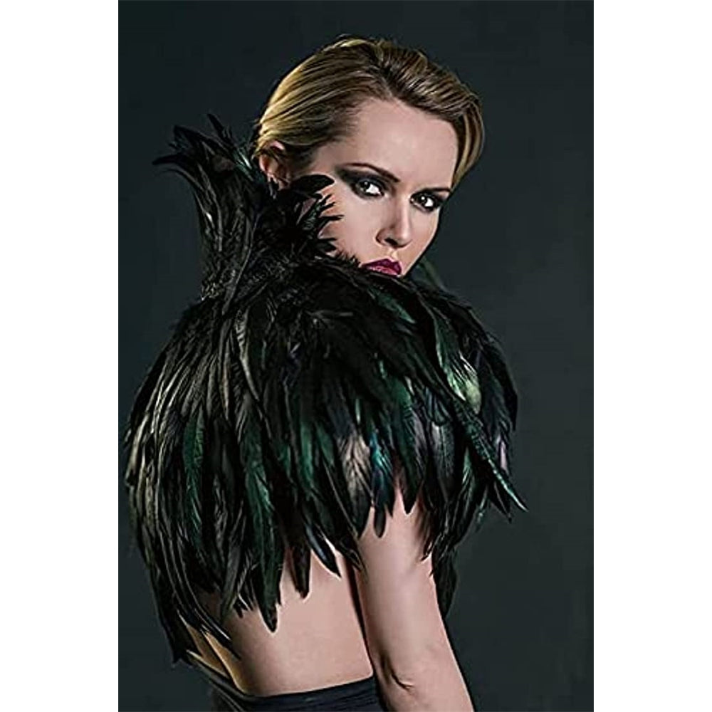 Disfraces - Poncho de plumas estilo victoriano