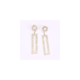 Aretes largos con diamantes de imitación para mujeres