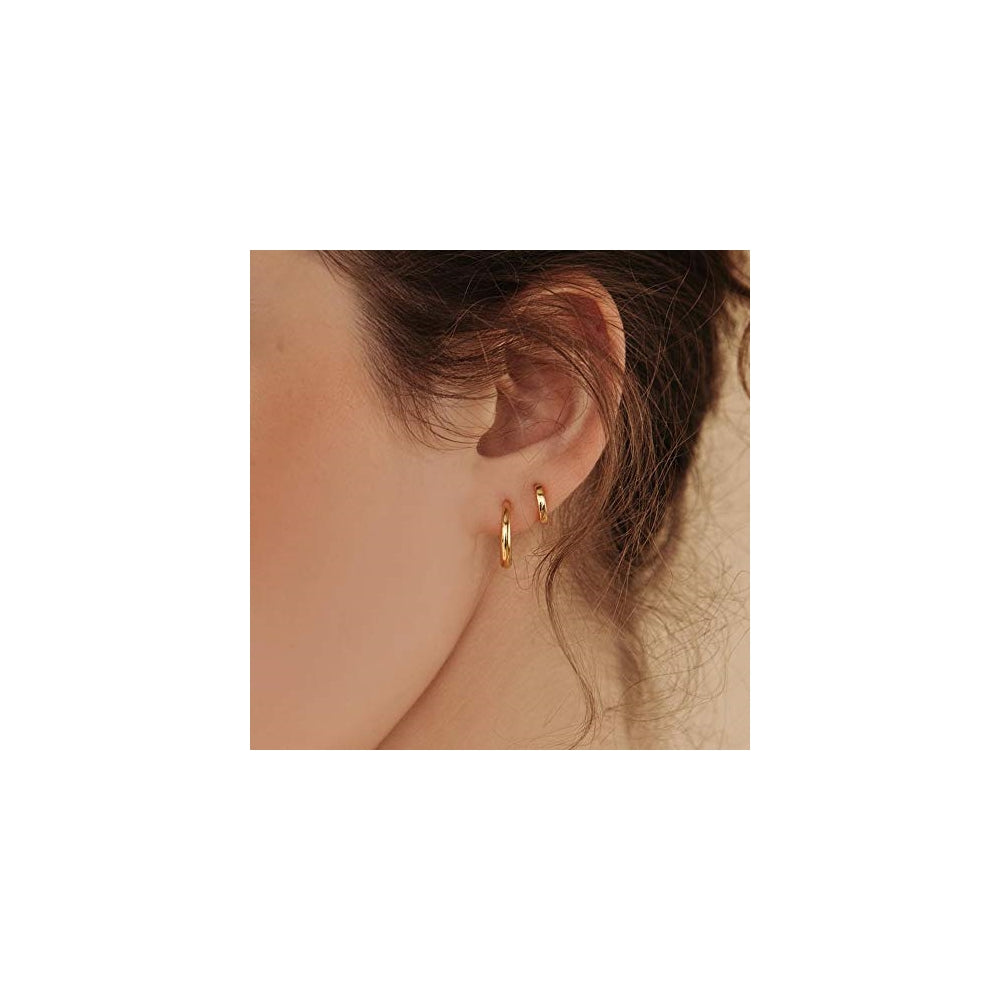 Aretes pequeños para mujer oro  hipoalergénicos