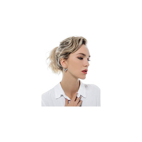 Aretes de flor de loto circonita cúbica para mujer 12 pares