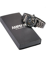 Reloj mecánico de cuerda de acero inoxidable negro