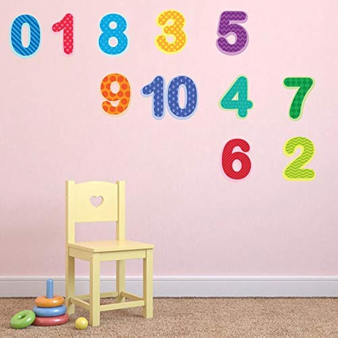 papel en vinilo para pared diseño números (12.91x1.42x1.34)